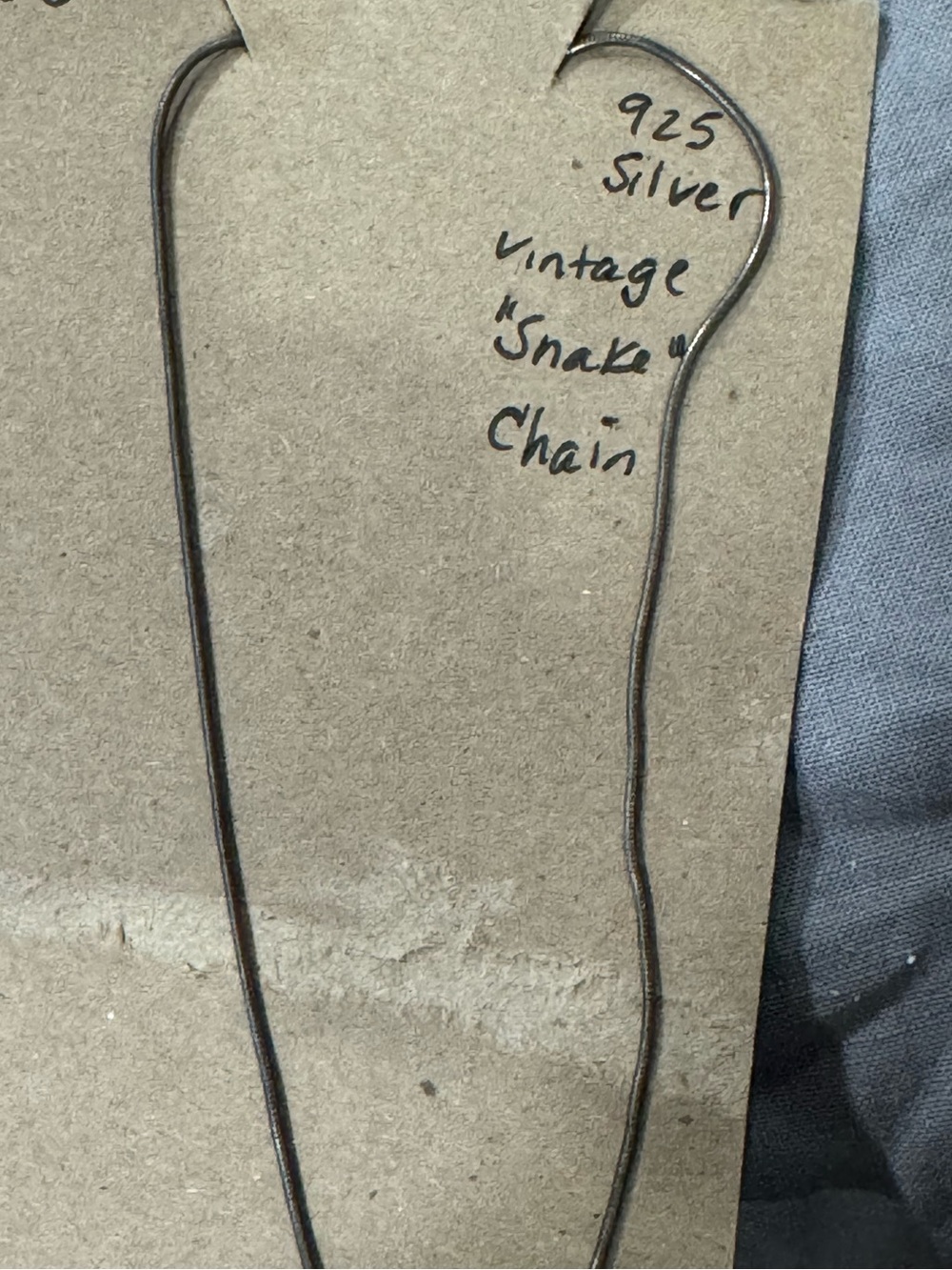 Sterling 925 Vintage Snake Chain Necklace - Silver
